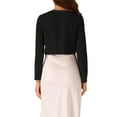 thumbnail image 3 of INSPIRE CHIC Long Sleeve Crop Cardigan for Women's Contrast Trim Bolero Casual Work Tops, 3 of 5