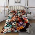 thumbnail image 1 of Horse Quilt Set Western Bedspread Set King,Exotic Geometry Aztec Coverlet Set Brown Cowhide Quilted Bohemian Flowers Room Decor, 1 of 5