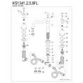 thumbnail image 3 of Kingston Brass KS1341FL Heritage Two-Handle Deck Mount Roman Tub Faucet, Polished Chrome, 3 of 4