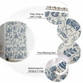 thumbnail image 3 of Farmhouse Navy Blue Floral Shower Curtain, 72" x 72", Linen Boho Paisley Flower Rustic Waterproof Bathroom Curtain Washable Shower Curtain Set with 12 Hooks, 3 of 6