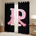 thumbnail image 2 of Erosebridal Kawaii Initial Letter Curtains and Drapes (52x63), Monogrammed P 30%-50% Blackout Curtains for Bedroom, Cute Ribbon Cow Curtains for Living Room, Window Drapes Bedroom Decoration, 2 of 6