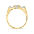 thumbnail image 3 of 10kt Yellow Gold Mens Round Diamond Cross Ring 1/4 Cttw, 3 of 4