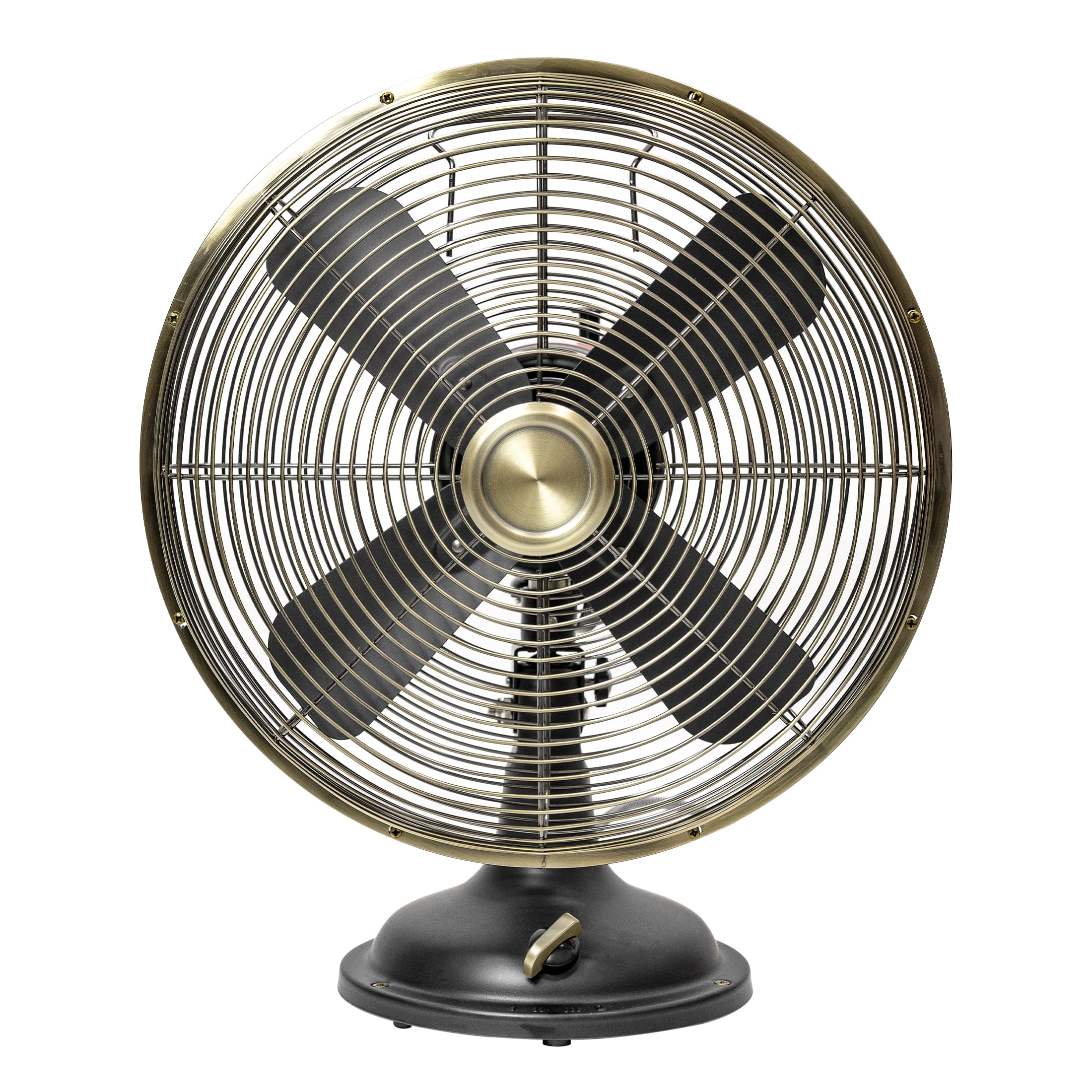 Better Homes & Gardens New 12 inch Vintage Oscillating Table Fan Black with 3 Speeds