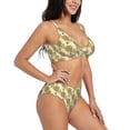 thumbnail image 2 of Wukai Cartoon Honey Pot Bee Sunflower Women's Bikini Set Two Piece,wimsuit High Waisted V Neck Twist Front Adjustable Spaghetti Straps Bathing Suit-Small, 2 of 7