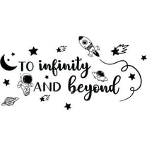 Astronauts Motivational Quotes Wall Stickers Peel and Stick Wall Decals Removable Vinyl Black Wall Stickers for Nursery Classroom Wall Decorations Bedroom Living Room Home Wall Art Decor