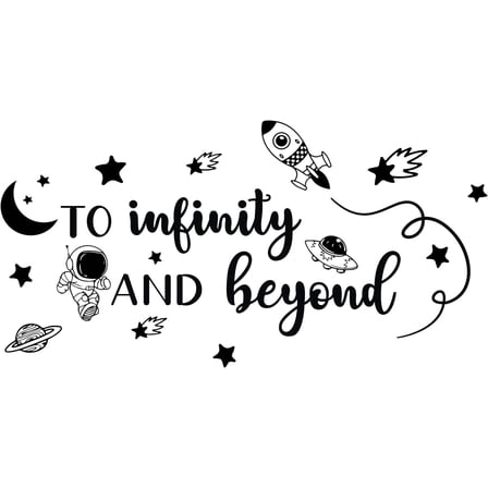 Astronauts Motivational Quotes Wall Stickers Peel and Stick Wall Decals Removable Vinyl Black Wall Stickers for Nursery Classroom Wall Decorations Bedroom Living Room Home Wall Art Decor