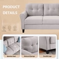 thumbnail image 6 of Euroco 80" Modern Sofa 3 Seater Living Room Sofa Linen Upholstered Couch, Light Gray, 6 of 9