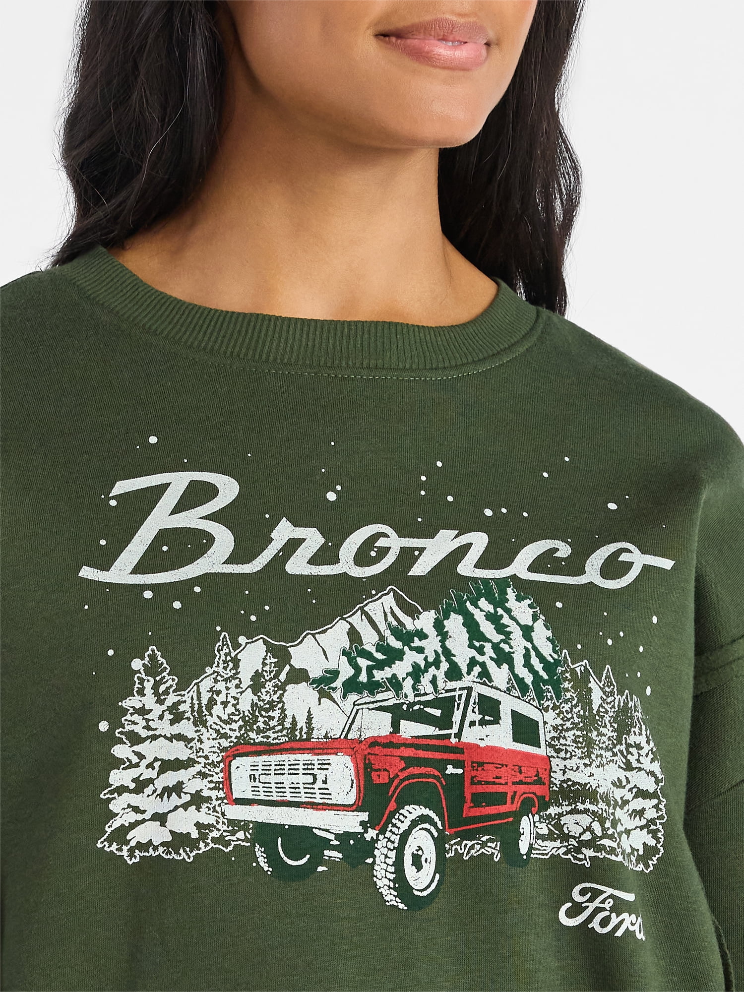 Time and Tru Women's Bronco Wonderland Graphic Sweatshirt with Long Sleeves, Sizes XS-XXXL