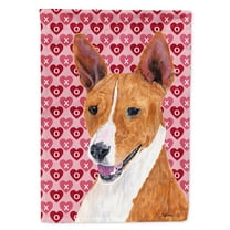 Carolines Treasures SC9252-FLAG-PARENT Basenji Hearts Love and Valentines Day Portrait Flag multicolor