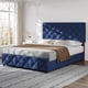 thumbnail image 1 of Qinaqin Full Size Cama Frame con 4 Almacenamiento Cajones y Ajustable cm de Alturaeadboard Linen Upholstered Platform Profundidadiamante Stitched Button Tufted No Caja Spring Needed Azul, 1 of 6