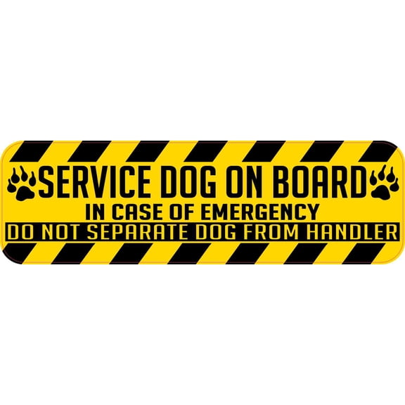 10in x 3in Service Dog on Board Magnet