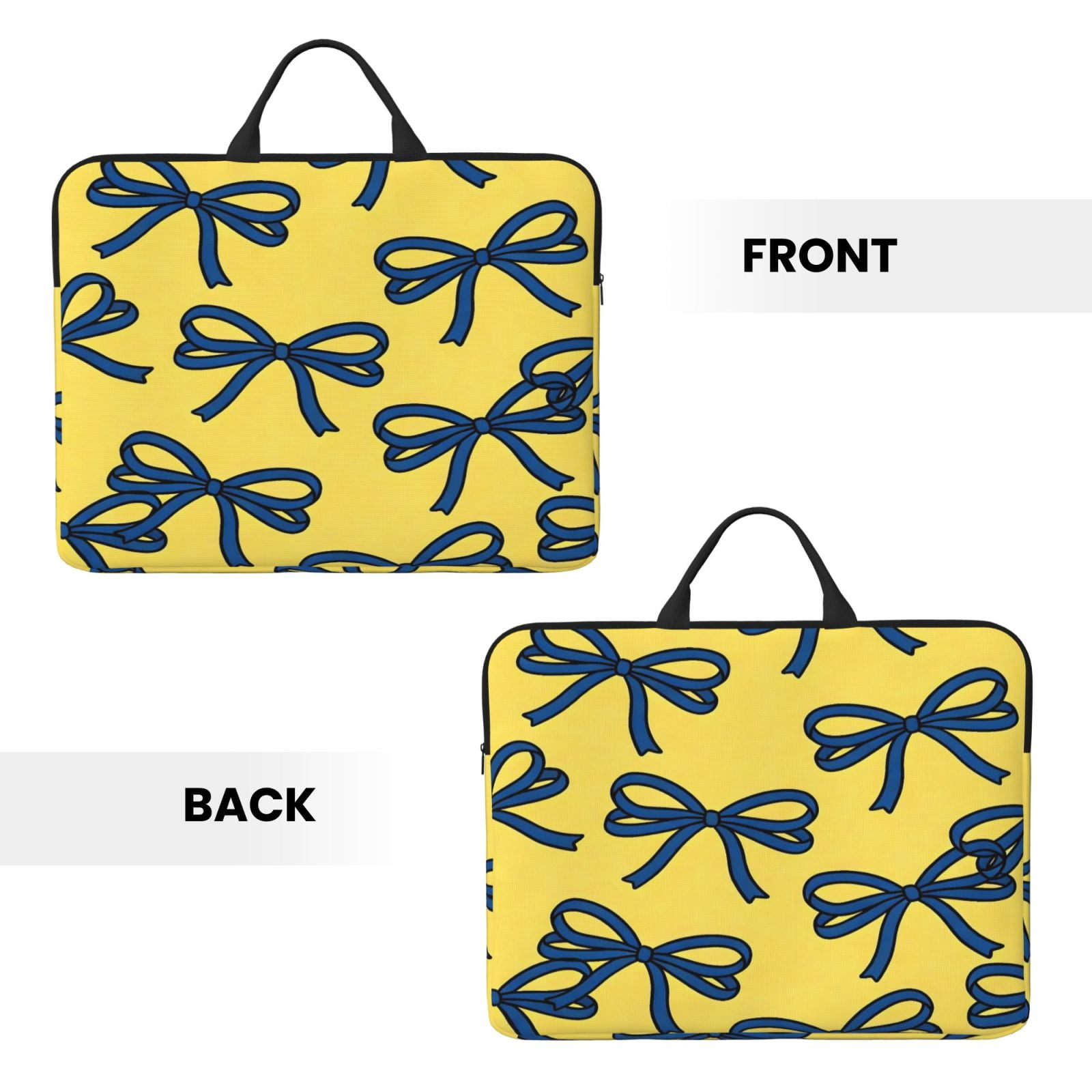 Laptop Sleeve Bag For Women Men 14inch Waterproof Durable Protective Computer Carrying Cover Handle Laptop Case Bag Dark Blue Bows