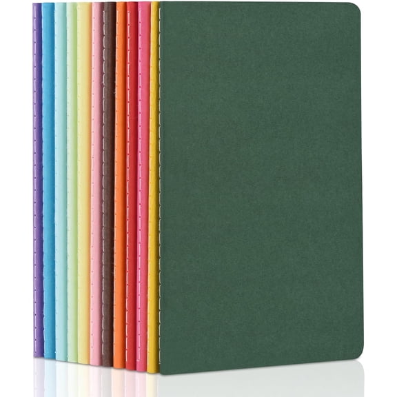 12 Pack Colorful Blank Notebooks Bulk, A5 Journals with Colors, 60 Pages/30 Sheets, 8.3x5.5 Inch, Plain Paper, Travel Writing Journal for Work & School