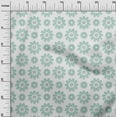 thumbnail image 3 of oneOone Cotton Silk Dusty Teal Green Fabric Floral Retro Sewing Craft Projects Fabric Prints By Yard 42 Inch Wide, 3 of 4