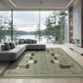 thumbnail image 2 of ODIKA 6'x9' Washable Area Rug Easy Care, Non-Shedding, Hunting Mallard Theme Vintage Stones Reeds Fishing Lure Motif for Queen Size Bedroom Under Bed Master Suite, 2 of 7