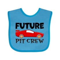 Inktastic Future Pit Crew Red Race Car Boys or Girls Baby Bib
