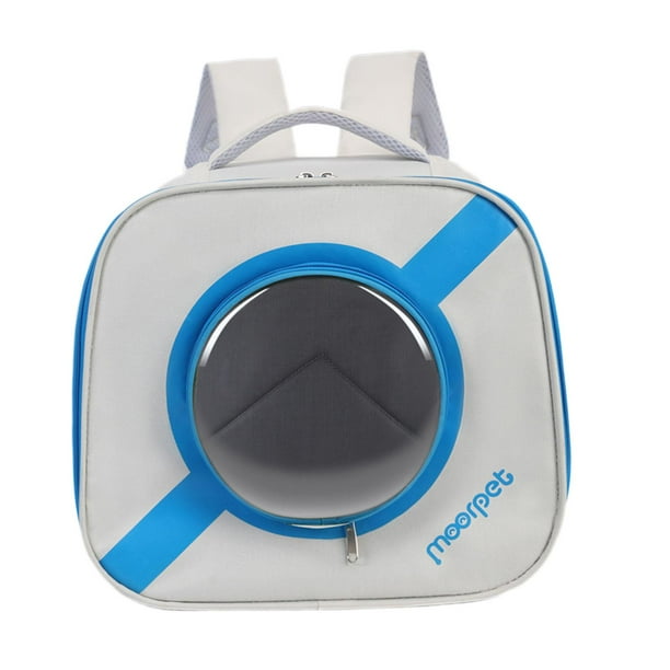 Mochila transportadora para mascotas, bolsa para gatos con ventana transparente, novedad, portátil con correa ajustable para el hombro, bolsa de trans Azul
