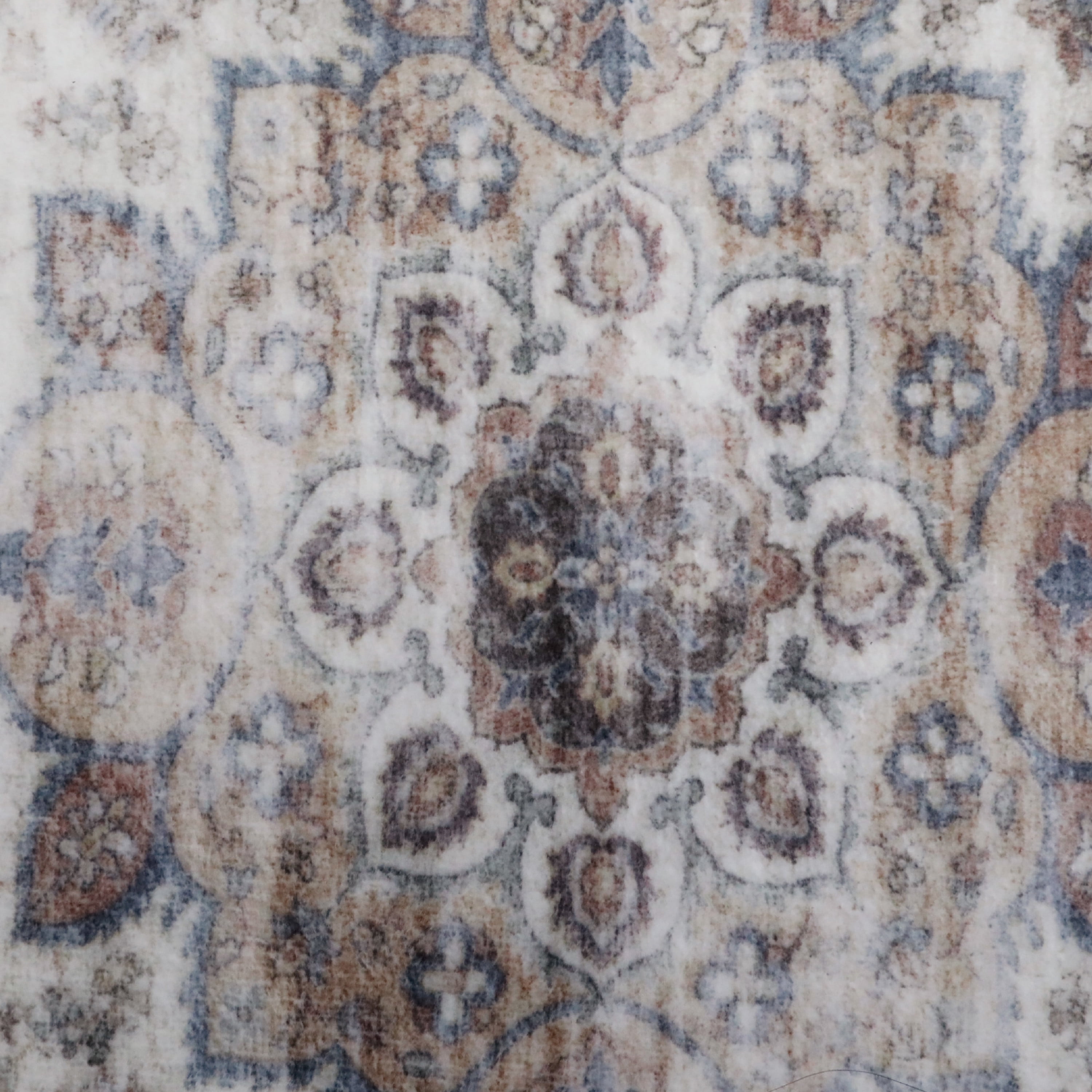 Washable Skid-Resistant Area Rug Geometric Navy/Cream 8' x 11'
