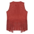thumbnail image 4 of YONGHS Gilet Sans Manches Vintage en Faux Suède à Franges Rivets Hippie pour Hommes Rouge TG, 4 of 5