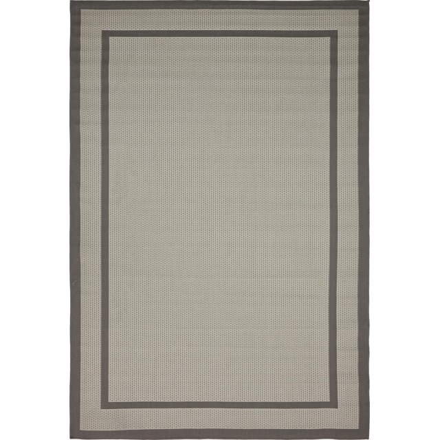 Unique Loom Collection Extérieure Tapis de Zone Intérieur & Extérieur Décontracté Ton sur Ton, 6 x 9 Pieds, Gris/gris Foncé