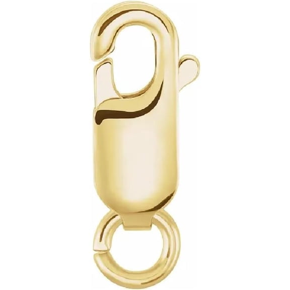 Single 14K Solid Yellow Gold Lobster Catch Lock Replacement for Necklaces, Bracelets or Jewelry Making | Lobster Claw Clasp with Open Jump Ring | #1 X-Small 7x2.7mm Made in Italy (1 Piece)