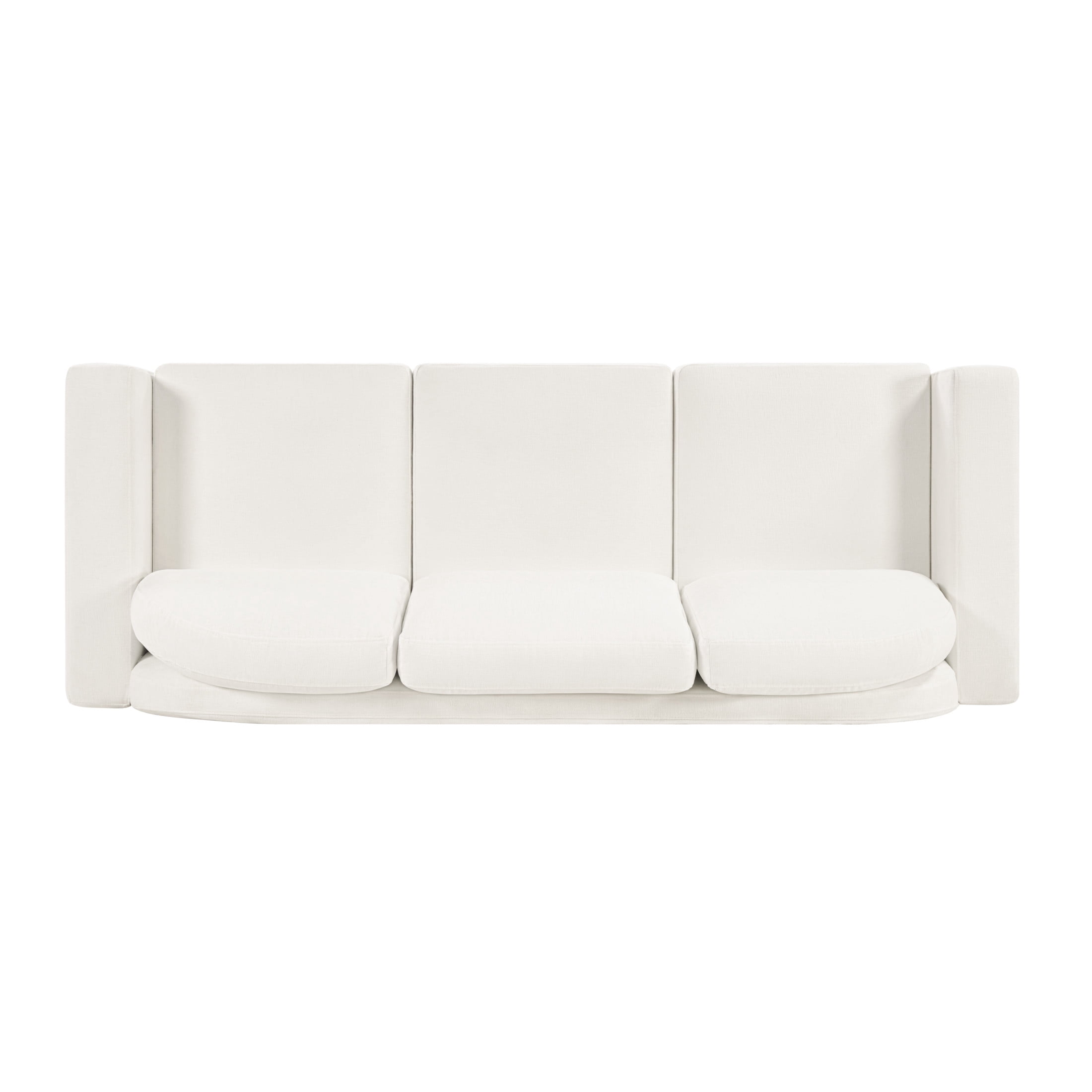 Christopher Knight Home 84.7" Modern Chenille Sofa Couch with Curved Backrest, 3 Seats, Beige