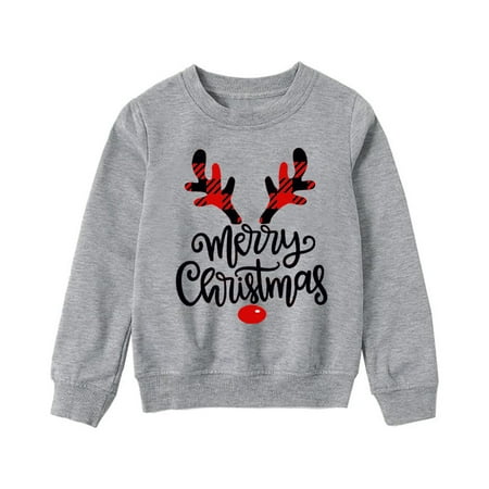 

Christmas Pajamas for Kids Printed Long Sleeve Crew Neck for Family Matching