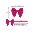 thumbnail image 3 of INSPIRE CHIC Men's Velvet Pocket Square Pre-Tied Solid Color Adjustable Bow Tie Sets Magenta One Size, 3 of 4