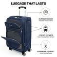 thumbnail image 3 of New York Xpress 20" Softside Carry On Luggage Lightweight Expandable Suitcase with Spinner Wheels, Navy/Grey, WD8815, 3 of 11