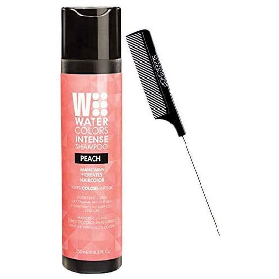 Watercolors by Tressa INTENSE Color Depositing Sulfate-Free Shampoo, Haircolor (w/ Sleek Comb) Water Colors Hair Dye Maintenance Wash (Intense Peach - 8.5 oz) (PACK OF 1)