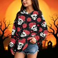 thumbnail image 4 of Grblisyd Halloween Girls Oversized Hoodies Skeleton Floral Print Pullover Sweatshirts Kids Fashion Casual Outfits Fall Winter Clothes, 4 of 5