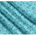 thumbnail image 3 of Soimoi Blue Cotton Cambric Fabric Leaves & Flower Printed Craft Fabric by the Yard 56 Inch Wide, 3 of 7