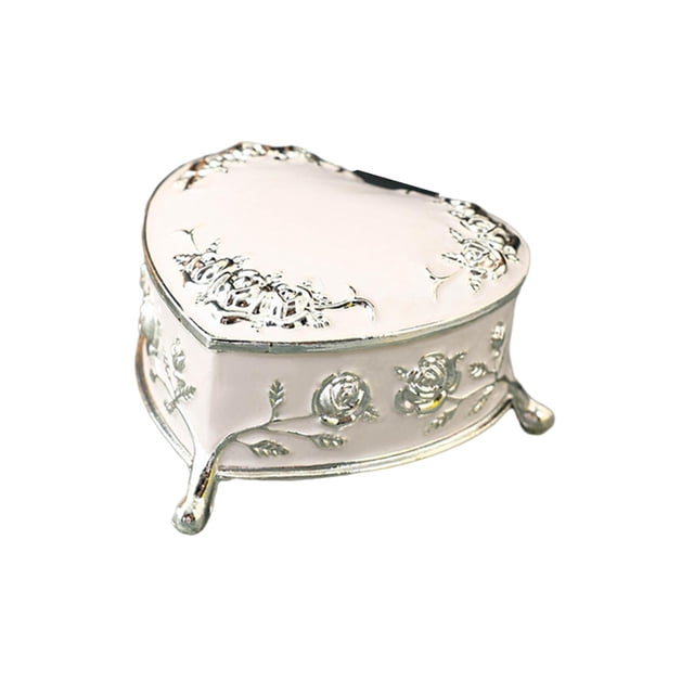Caja de almacenamiento decorativa del tesoro para Aniversario de hombre y mujer Plata Yinane Organizador de joyas