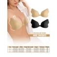 thumbnail image 3 of Deago 2 Pairs Sticky Bra Adhesive Push Up Reusable Invisible Strapless Bras for Women Backless Dresses (Skin), 3 of 9