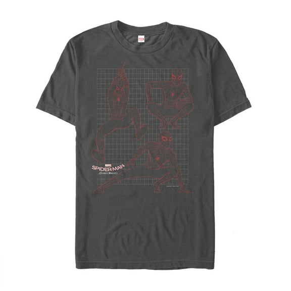Men's Marvel Spider-Man: Homecoming Grid  Graphic Tee Charcoal 2X Large