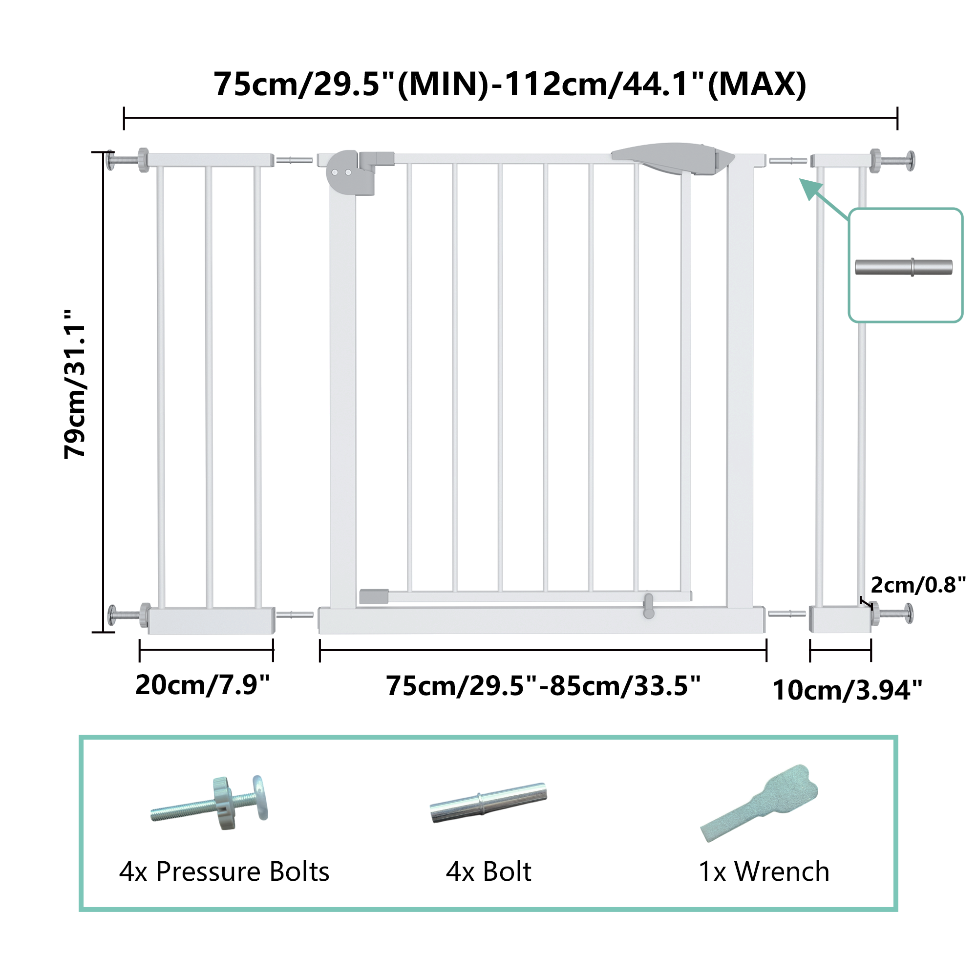 Leumius Pressure-Mounted Baby Safety Gate photo 6