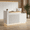 White/Left 62.99 × 32.76 × 39.37 in, variant on 63" White L-Shaped Reception Desk with Right Counter, Modern Front Desk with Built-in Power Outlets, Locking Drawers & LED Lights for Office, Salon & Retail