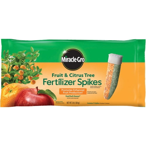 Miracle-Gro Fruit & Citrus Fertilizer Spikes, 3 lbs, 12 Spikes per Pack