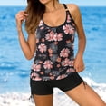 thumbnail image 4 of KIHOUT Tankini Maillots de Bain pour Femmes Dames Conservateur Imprimé Dos Croisé Ensemble Deux Pièces Maillots de Bain Robe de Bain, 4 of 8