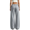 thumbnail image 5 of Evdexr Wide Leg Sweatpants Womens with Pockets Elastic Waist Baggy Trousers Fall Winter Palazzo Casual Pants Lightweight High Waisted Solid Color Joggers 2XL, 5 of 6