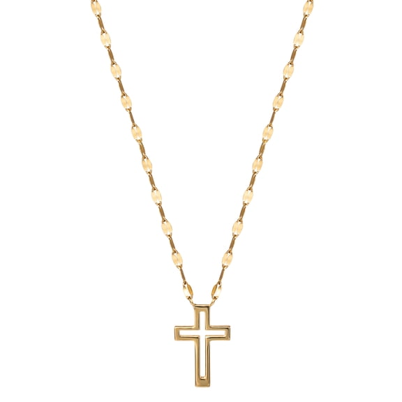 Brilliance Fine Jewelry Women's Gold Plated Sterling Silver Faith Cross Necklace Pendant