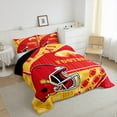 thumbnail image 3 of Manfei Kansas Full Size Comforter Sets,Rugby Sports Bedding Comforter Set,American Football Bedding Sets,Breathable Room Decorative Reversible,3pcs, 3 of 8