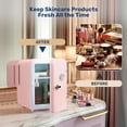 thumbnail image 5 of 4L/6 Can Mini Fridge with Observation Window, Portable Cooler & Warmer Freon-Free Small Refrigerator, Compact Fridge for Skincare, Beverage, Food, Cosmetics, Pink, 5 of 7