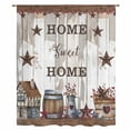 thumbnail image 2 of Farmhouse Sheer Curtains 84 Inches Long, Retro Country Star Berry Vintage Wood Grain Light Filering Curtains, Breathable Simi Curtain Privacy Drapes for Living Room Bedroom Window Treatment, 2 of 9