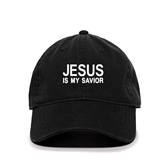 Jesus is My Savior Baseball Cap Embroidered Cotton Adjustable Dad Hat Black