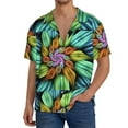thumbnail image 3 of Sigee Hippie Style Print Men's Shirts Casual Button Down Short Sleeve Summer Beach Shirt Hawaiian Vacation Shirts Tee Shirt-Small, 3 of 7