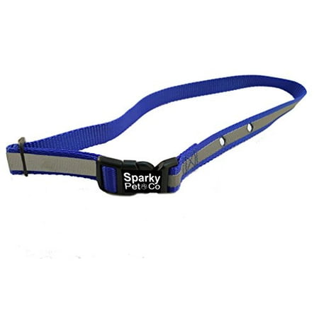 Dog Peep Hole Fence Sparky PetCo Invisible Fence compatible Reflective Blue Dog Collars 1