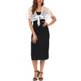 thumbnail image 2 of Allegra K Women's Lace Floral Cardigan Short Sleeve Tie Front Shrugs, 2 of 6
