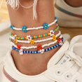 thumbnail image 2 of Bangcool Women Anklet Beaded Handmade Decorative Floral Bohemian Anklet Foot Bracelet, 2 of 10