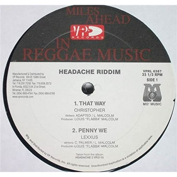 Christopher - That Way - Headache Riddim Version - Music & Performance - Vinyl